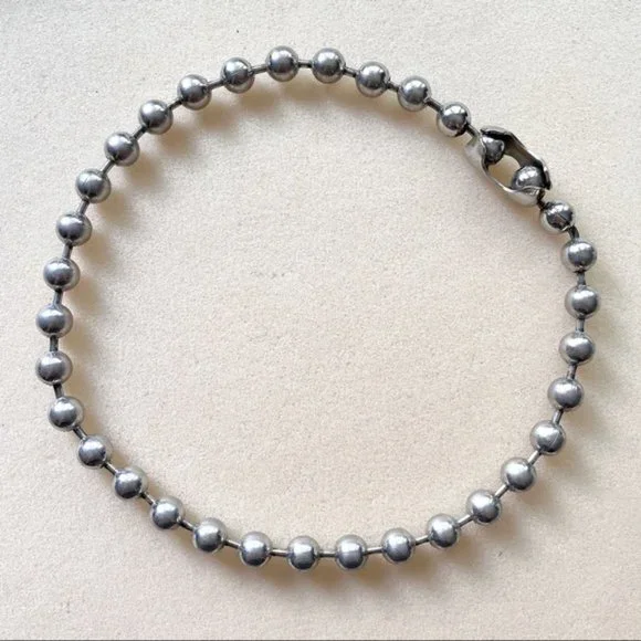 Vintage 90s Stainless Steel Oversized Bathtub Chain Goth Skater Choker Necklace - Picture 3 of 4